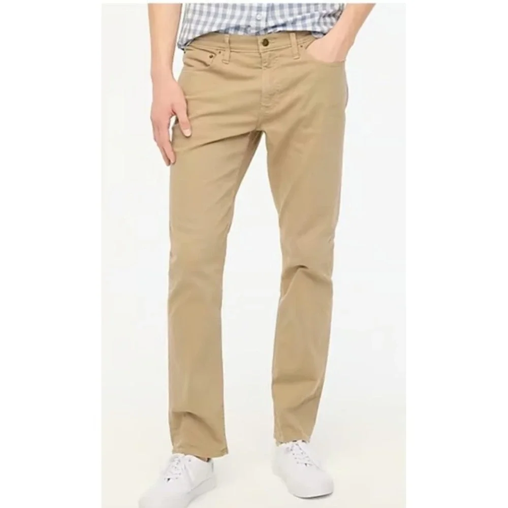 J Crew‎ Flex Slim Garment Dyed Chino Pants Khaki Tan W32 L32 NWT $128